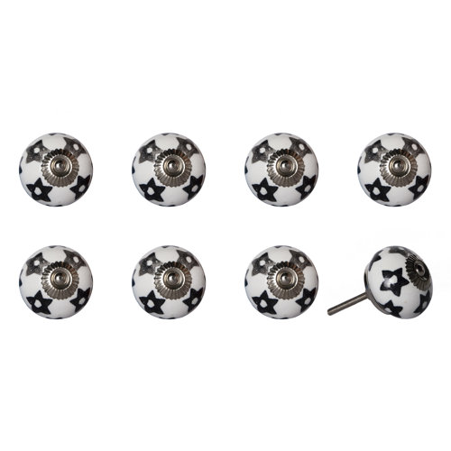 TODAY DECOR Todaydecor 1.5" X 1.5" X 1.5" White Silver And Gray Knobs 8